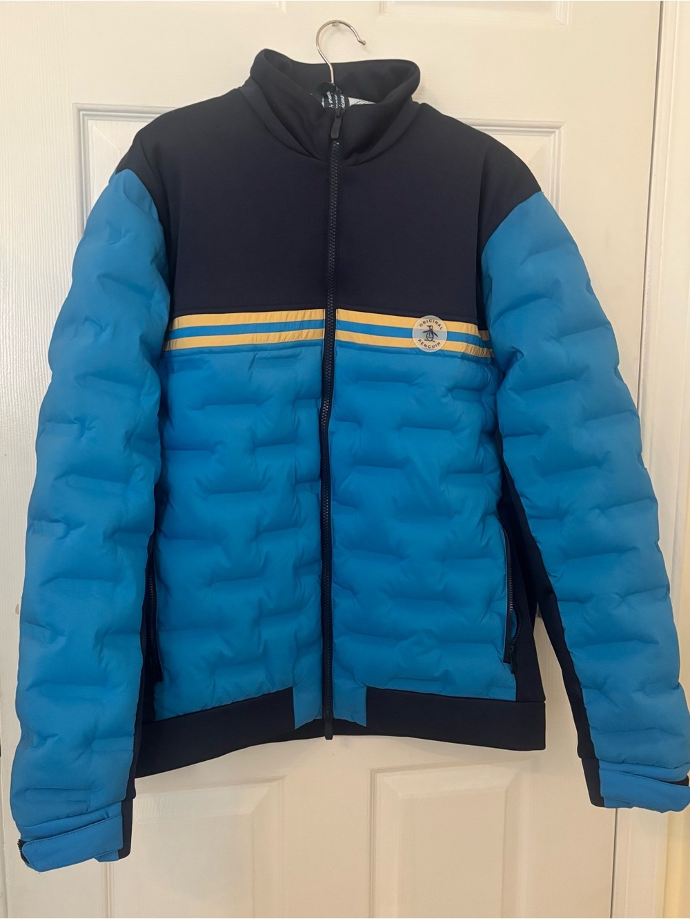 Penguin men’s blue/navy colourblock jacket